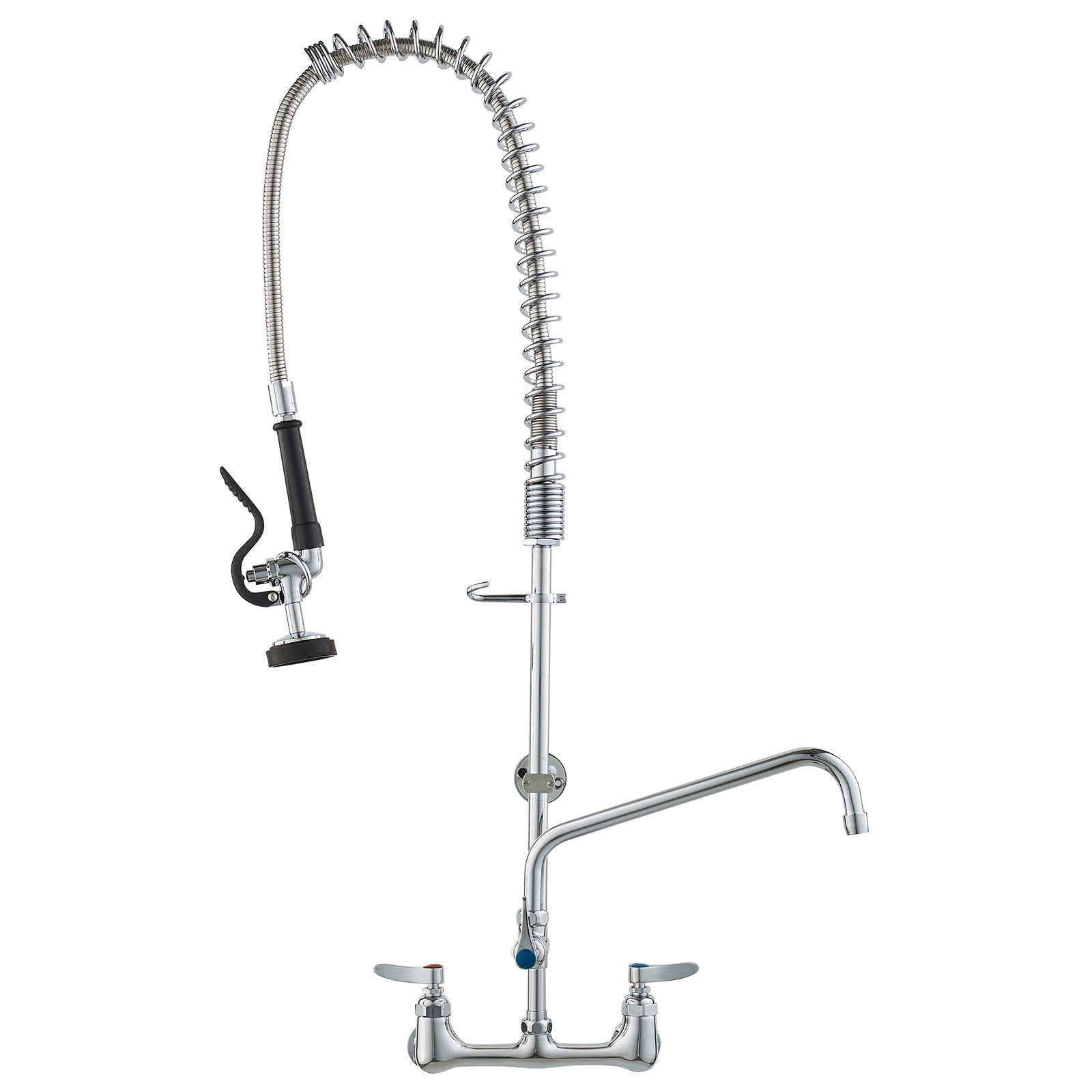Commercial Kitchen Faucet With Pre-rinse Sprayer And Swing Spout_voghion.com